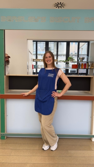 Andress from Clean for Good with apron on