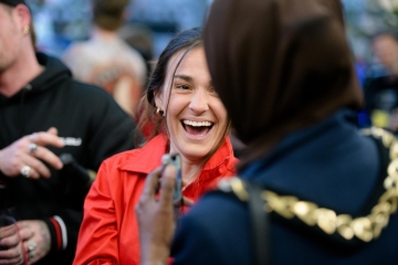 Happy person smiling 
