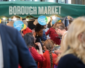 Crowd at Borough Market Living Wage Employer