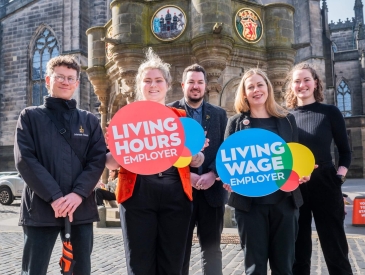 A group of LWF supports hold LWF signs