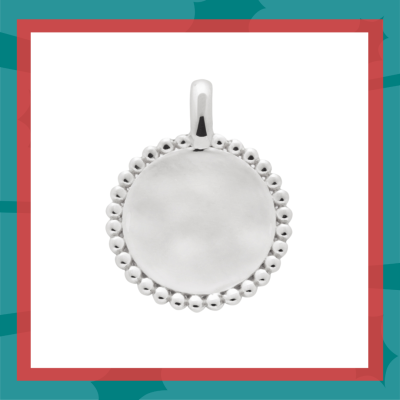 Deia beaded pendant charm in silver.