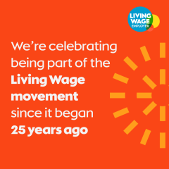 25 years of the Living Wage celebration Social Media graphic
