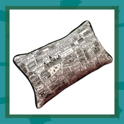 Manchester doodle map cushion