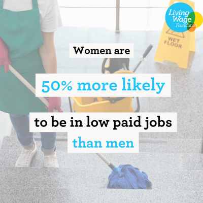 Photo of a cleaner: 'Women are 50% more likely to be in low paid jobs than men"