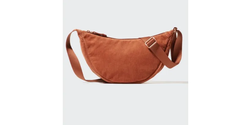 Uniqlo cross body shoulder bag mini in rust orange courdroy