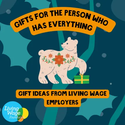 Festive bear with present