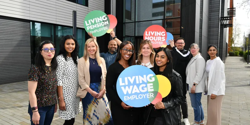 Living Wage Employer with logos