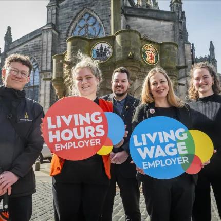 Mercat Tours with hours and wage logos