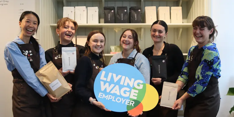 Rosslyn Coffee team with LW logo