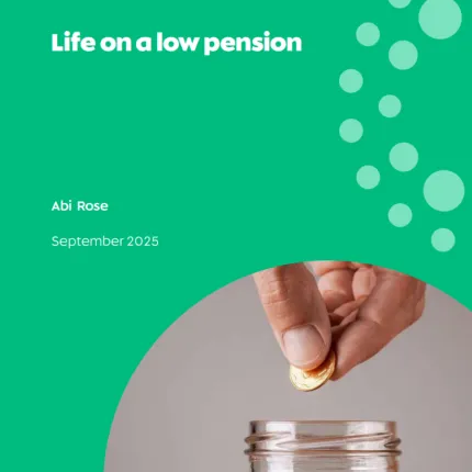 Life on a low pension report cover