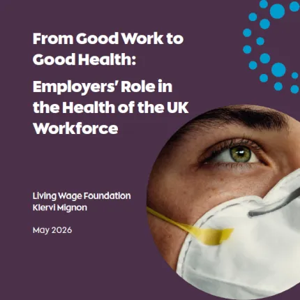 Report cover with the title, author and May 2026 publication date with a picture of someone wearing a facemask.