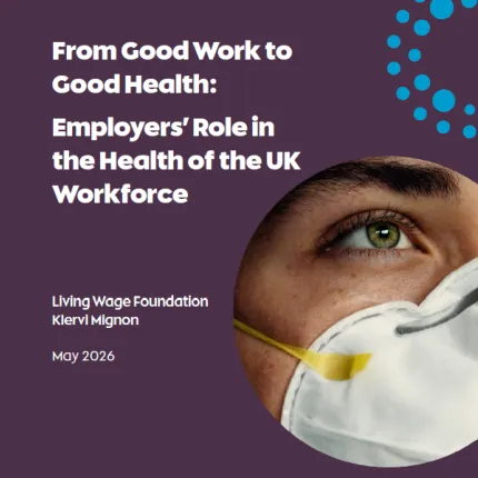 Report cover with the title, author and May 2026 publication date with a picture of someone wearing a facemask.